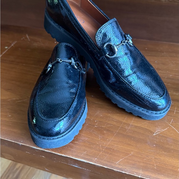 Franco Sarto Black Loafers with Modern Platform Sole - Picture 1 of 5